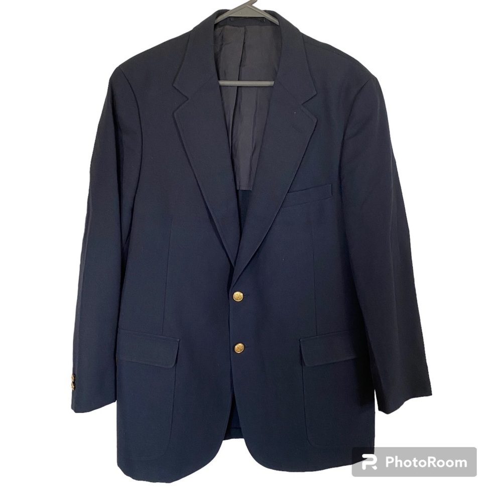 English Manor black blazer suit coat jacket men’s 42L formal career business
